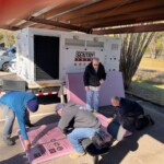 Cutting insulation for the interior.